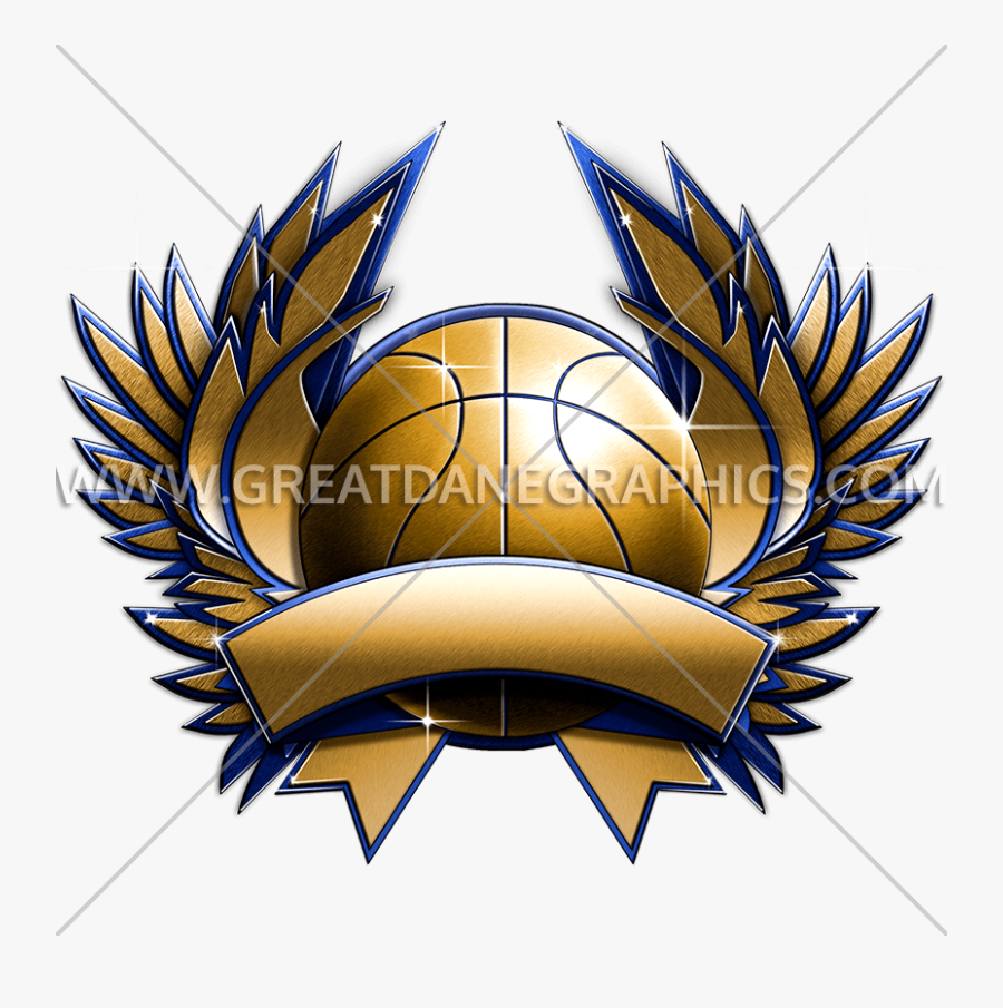 Basketball Metal Crest - Basketball With Wings Logo, Transparent Clipart