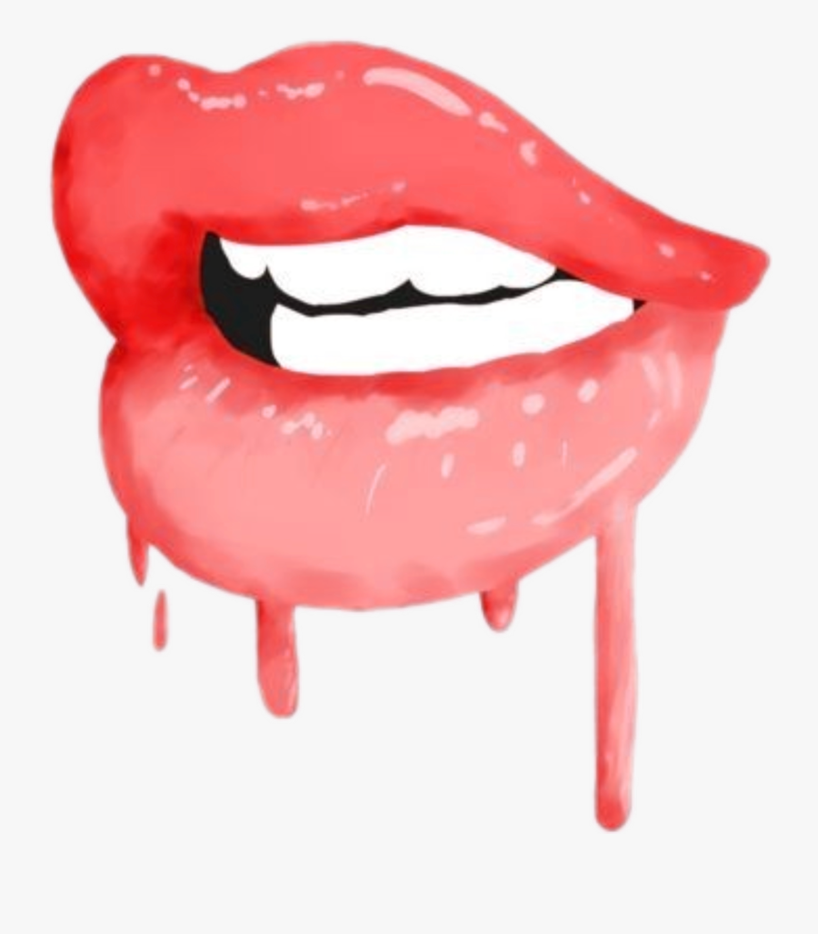 #drip #lip #lips #lipstick #driplip #driplips #driplipstick - Dripping Lips Transparent Background, Transparent Clipart