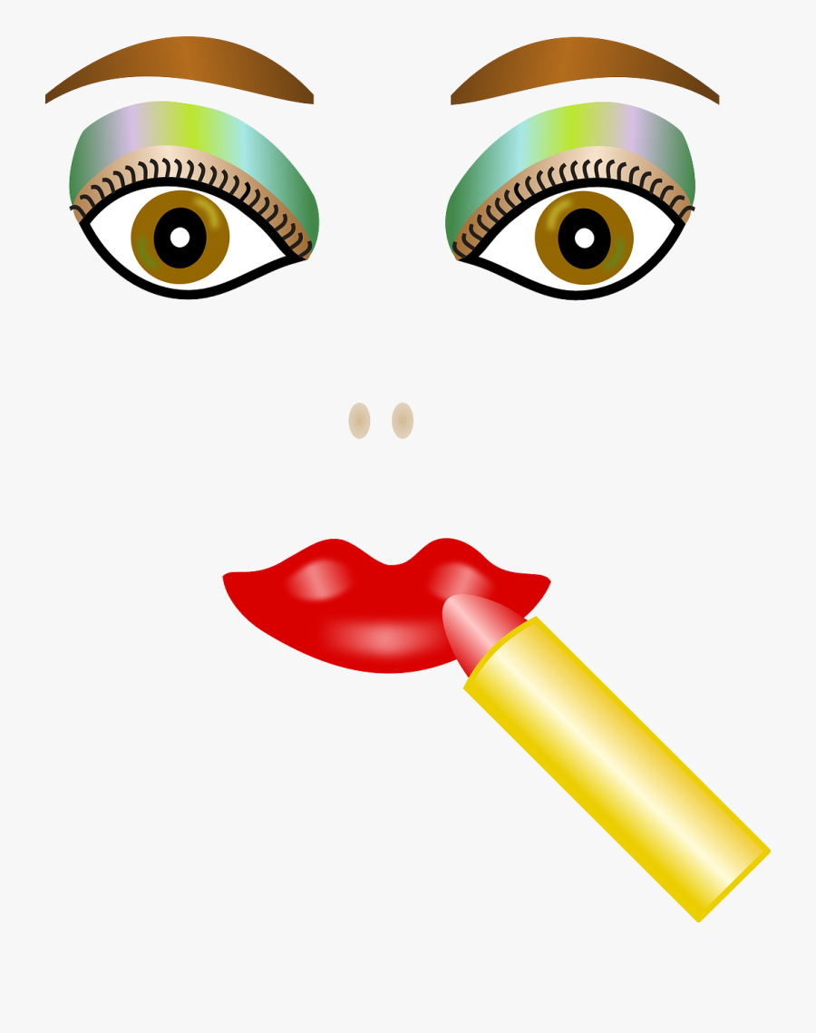 Face Lipstick Cosmetics Free Picture - Makeup Wajah Kartun Transparan, Transparent Clipart