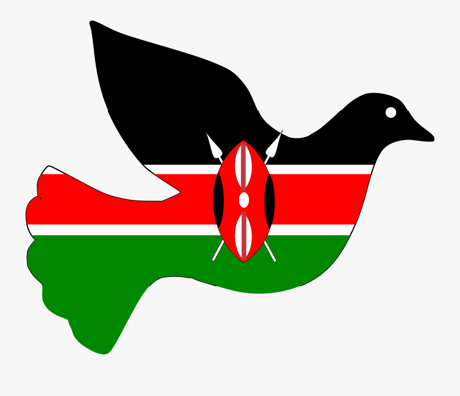 Clip Art Kenya Peace Dove Amani Scalable Vector - Kenyan Flag With Peace, Transparent Clipart