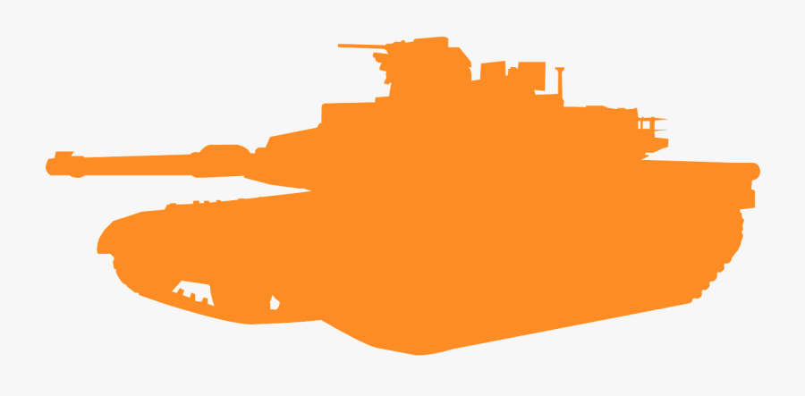 Army Tank Outline, Transparent Clipart
