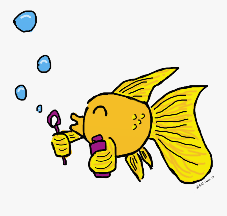 Fish Blowing Bubbles Illustration - Cartoon Fish Blowing Bubbles, Transparent Clipart