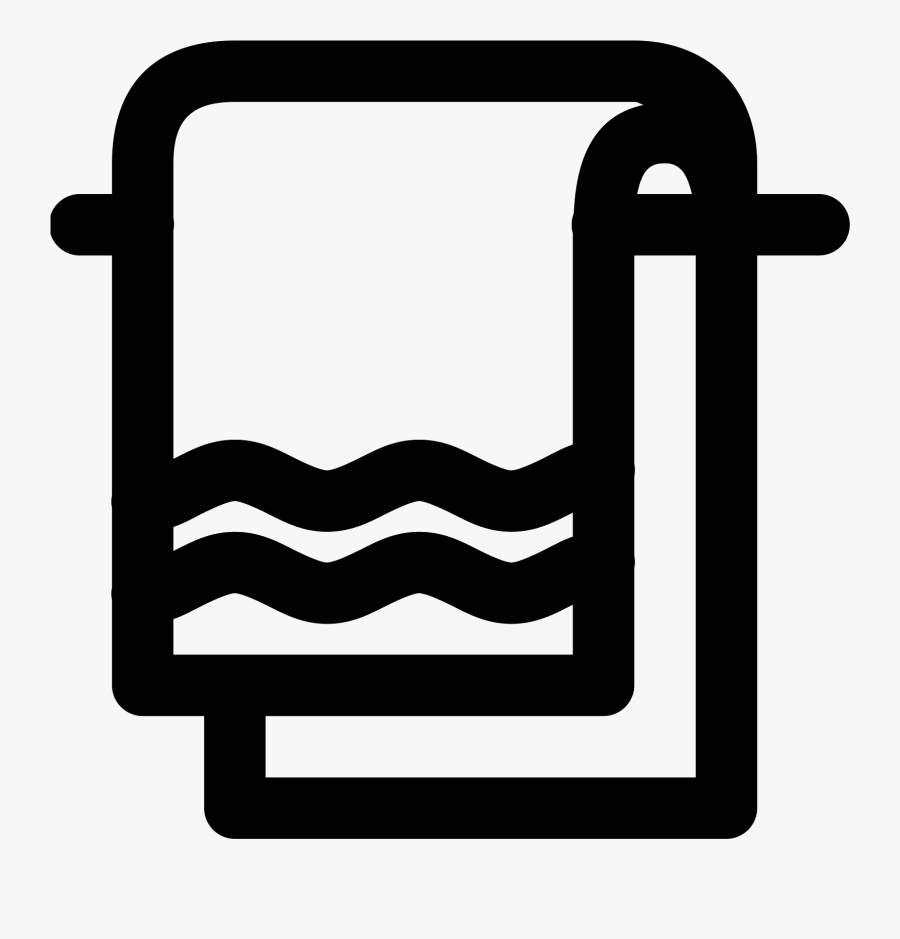 Towel Computer Icons Shower Bed Sheets Room - Towel Black And White Png, Transparent Clipart