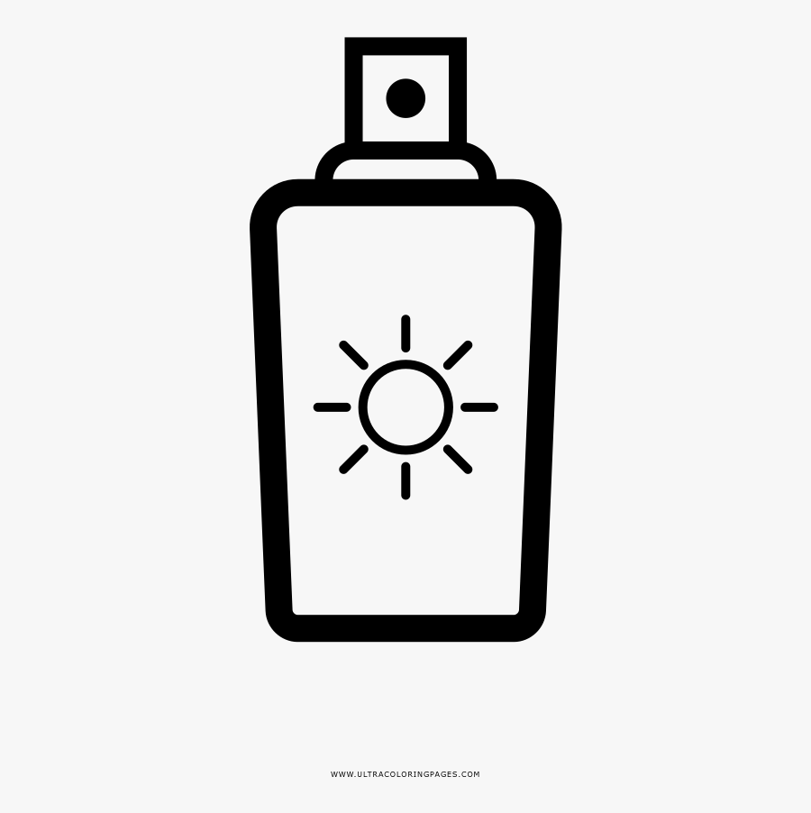 Sunscreen Coloring Page, Transparent Clipart