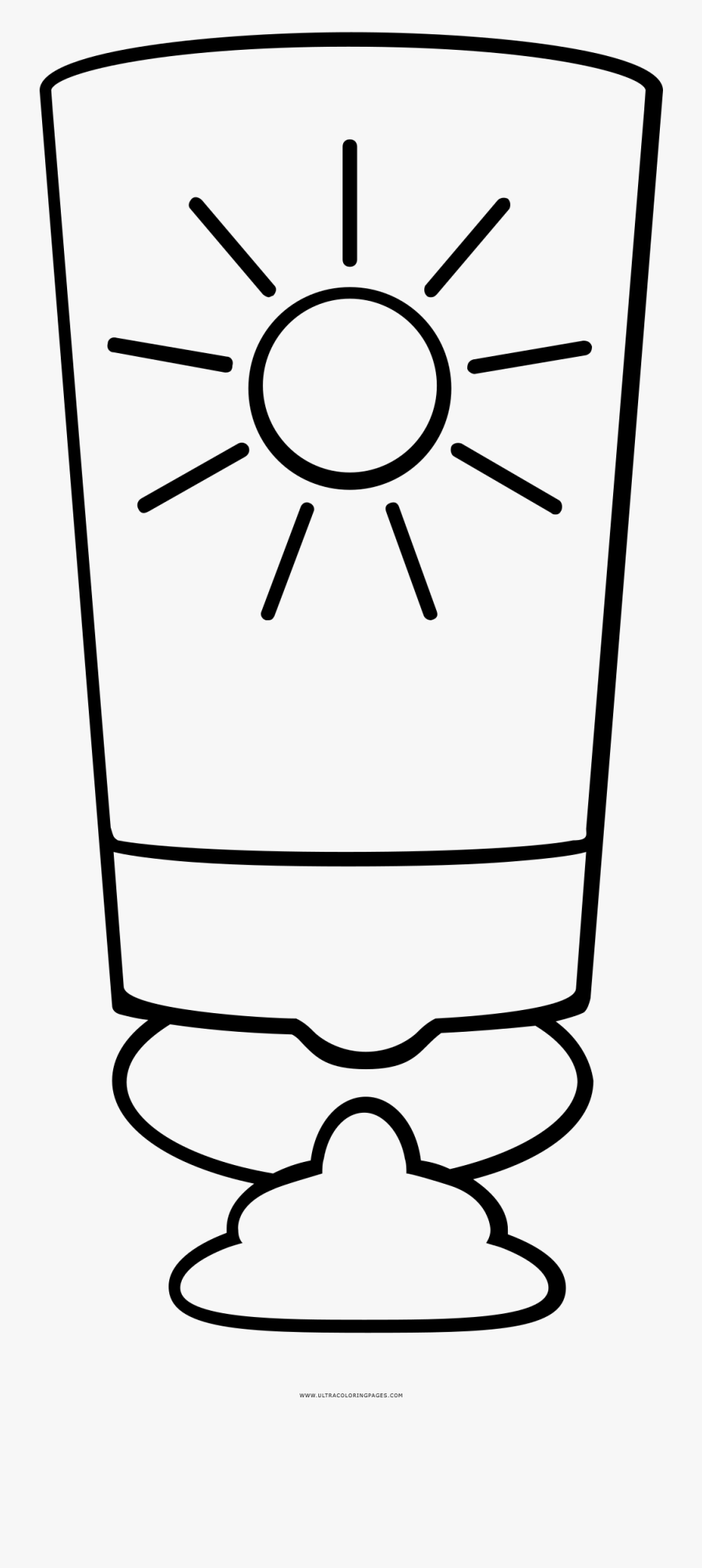 Sunscreen Coloring Page, Transparent Clipart