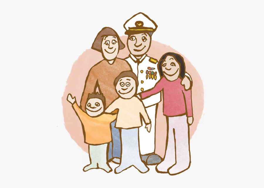 "all Hands - Military Family Cartoon, Transparent Clipart