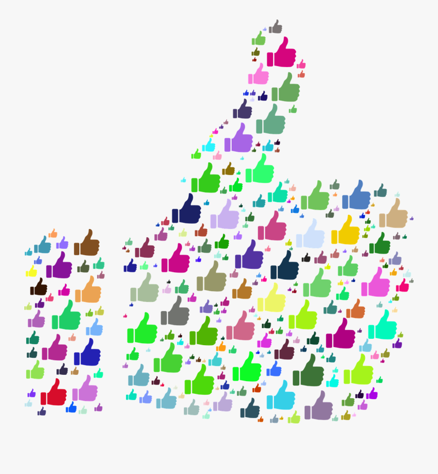Thumbs Up Png Colorful, Transparent Clipart