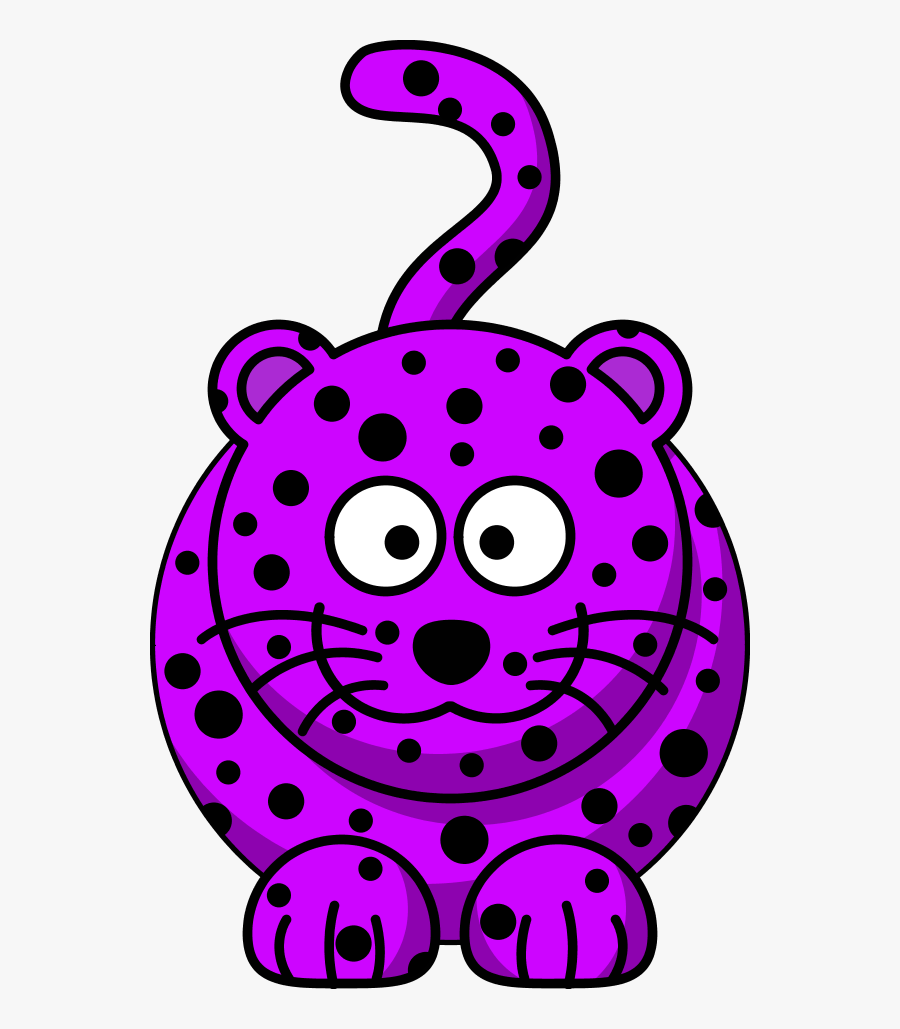 Vector Clip Art - Simple Cartoon Leopard, Transparent Clipart