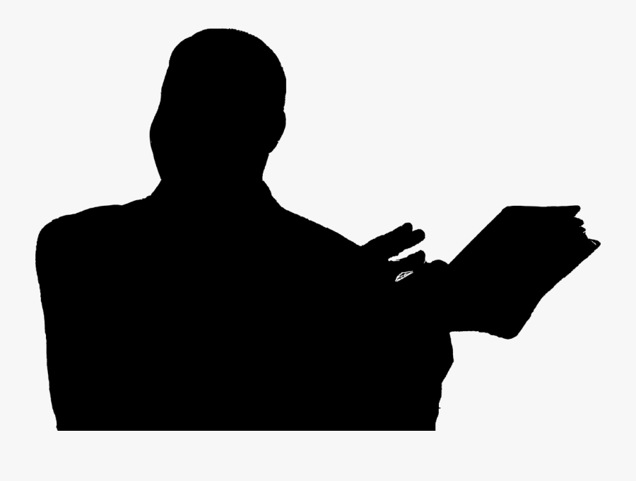 Pastor Sil - Black Silhouette Of Preacher, Transparent Clipart