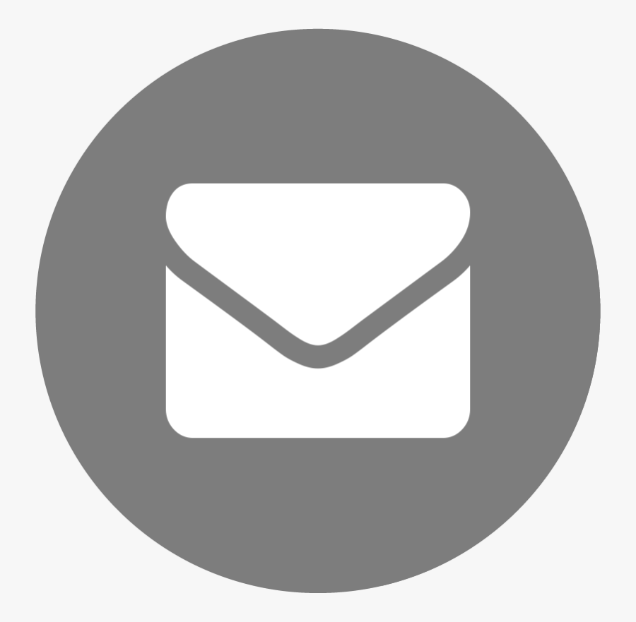 Email Icon Grey Circle, Transparent Clipart