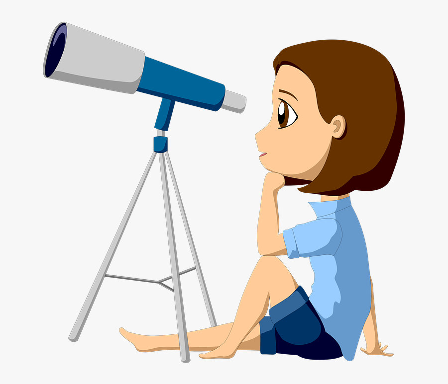 Telescope, Astronomy, Science, To Watch, Girl, Watch - Astronomia Png, Transparent Clipart