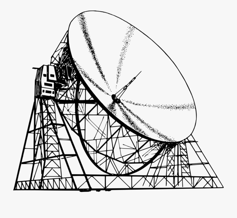 Line Art,recreation,triangle - Astronomy Radio Telescope Transparent, Transparent Clipart
