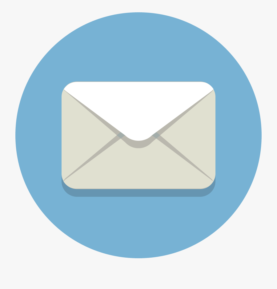 Email Icon Round Blue, Transparent Clipart