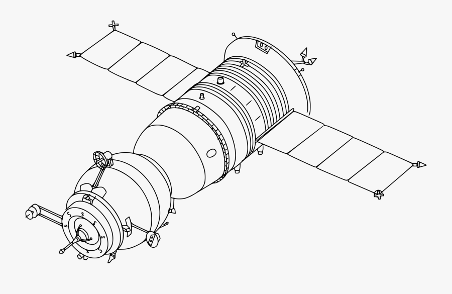 Filesoyuz Tm Drawing - Satellite For Kids, Transparent Clipart