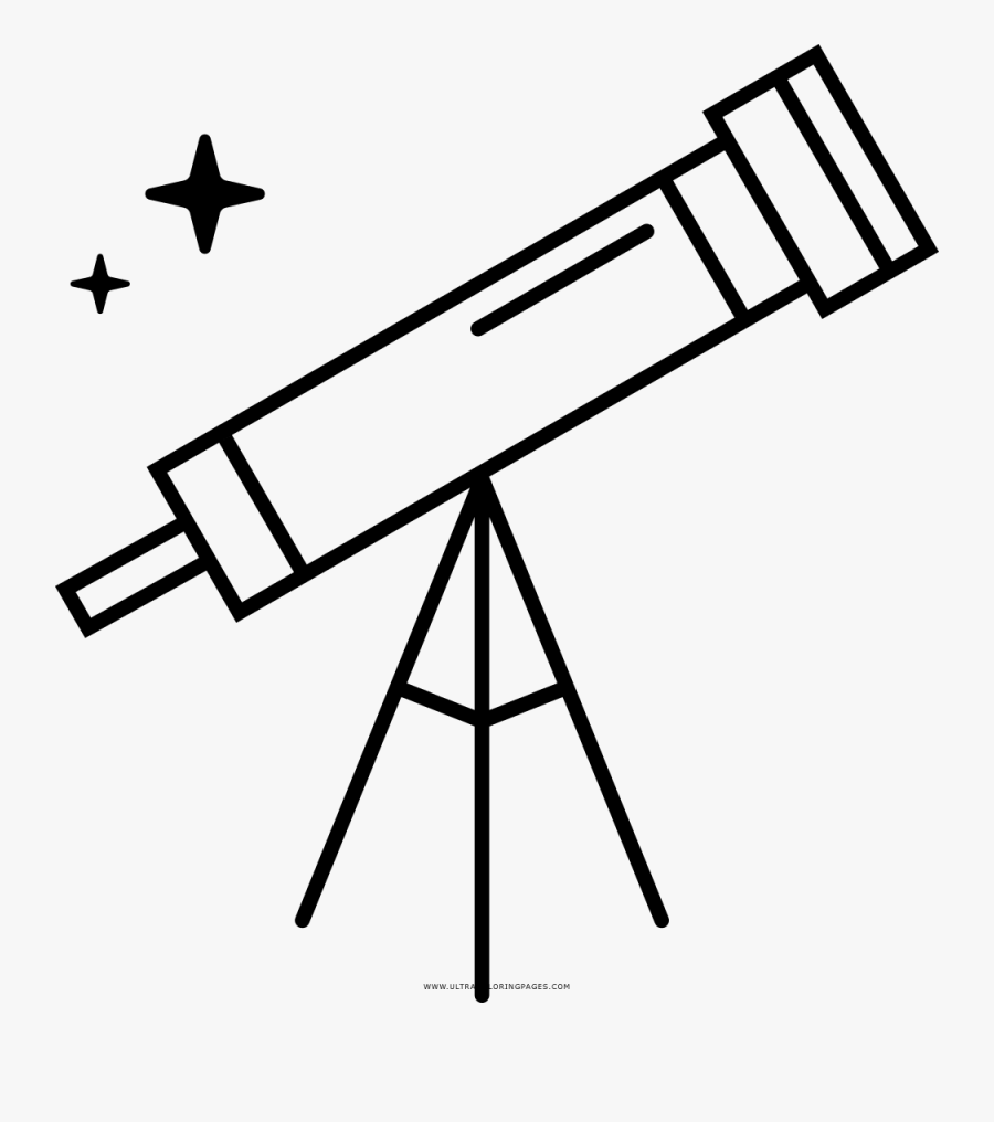 Telescope Coloring Page - Fernrohr Icon, Transparent Clipart