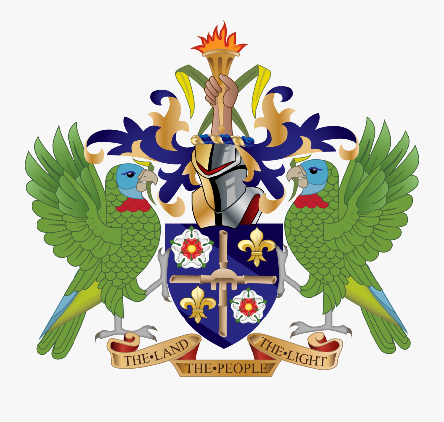 St Lucia Coat Of Arms, Transparent Clipart