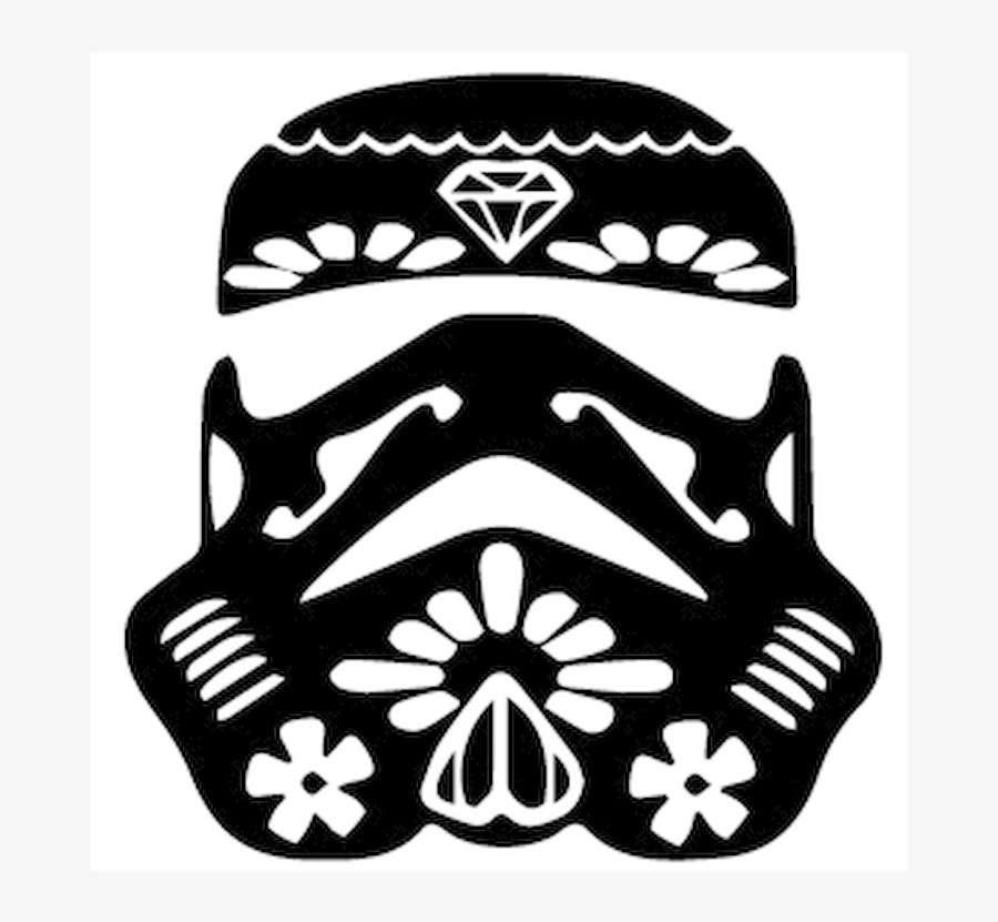 Stormtrooper Day Of Dead Vinyl Decal Sticker

size - Stormtrooper, Transparent Clipart