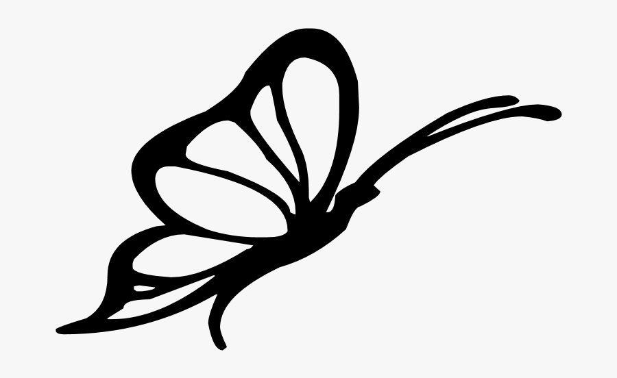 Flying Clipart Action Lines - Transparent Butterfly Silhouette Png, Transparent Clipart