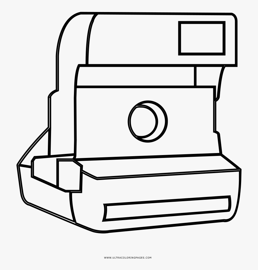Polaroid Coloring Page - Line Art, Transparent Clipart