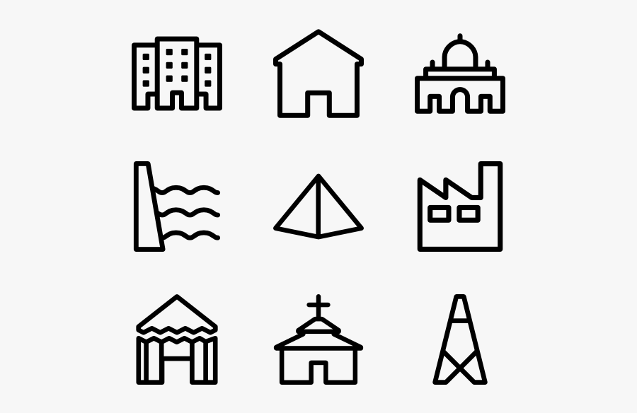 Roof Clipart Simple House Outline - Building Outline Icon, Transparent Clipart