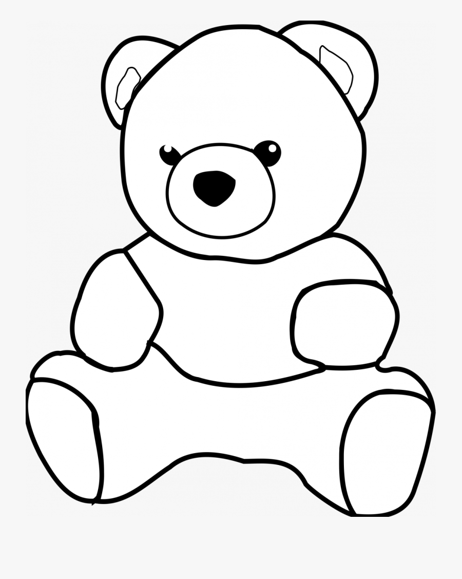 Bear Drawings Clip Art Cute Panda Simple Drawing - Teddy Bear Drawing Outline, Transparent Clipart