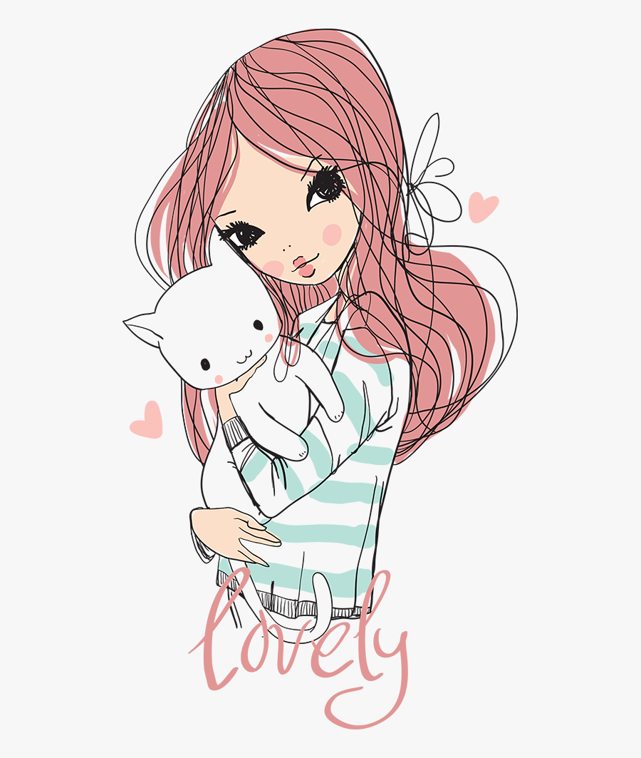 Clip Art Cute Teenage Girls - Lady Cute Vector Png, Transparent Clipart