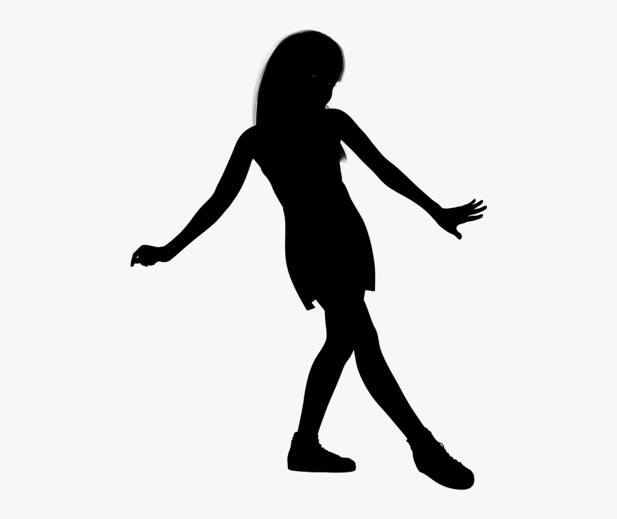 Transparent Teenage Clipart - Young Dancing Girl Silhouette, Transparent Clipart
