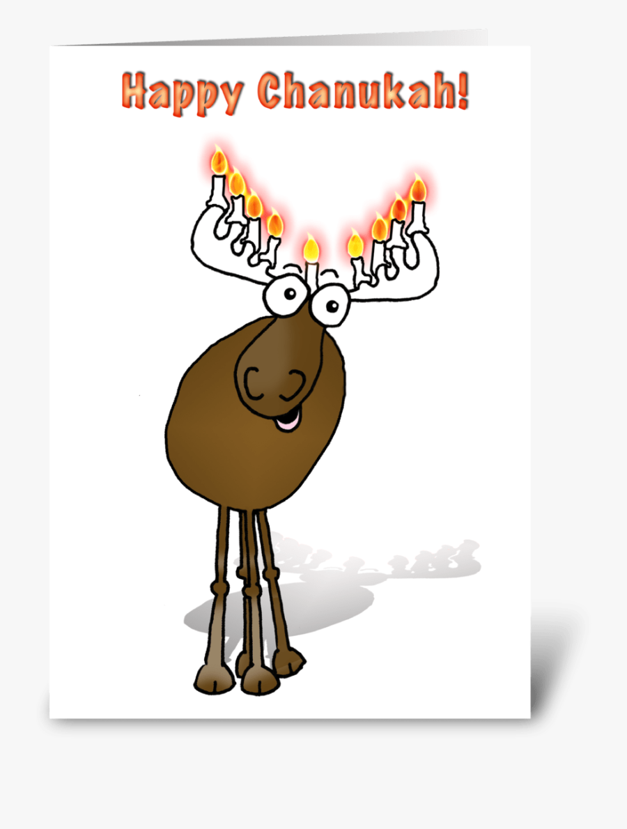 Happy Chanukah Greeting Card - Father's Day Moose, Transparent Clipart