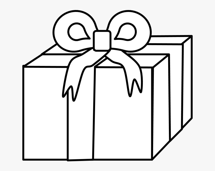 Gift, Ribbon, Hanukkah, Black And White - Gift Wrapping, Transparent Clipart