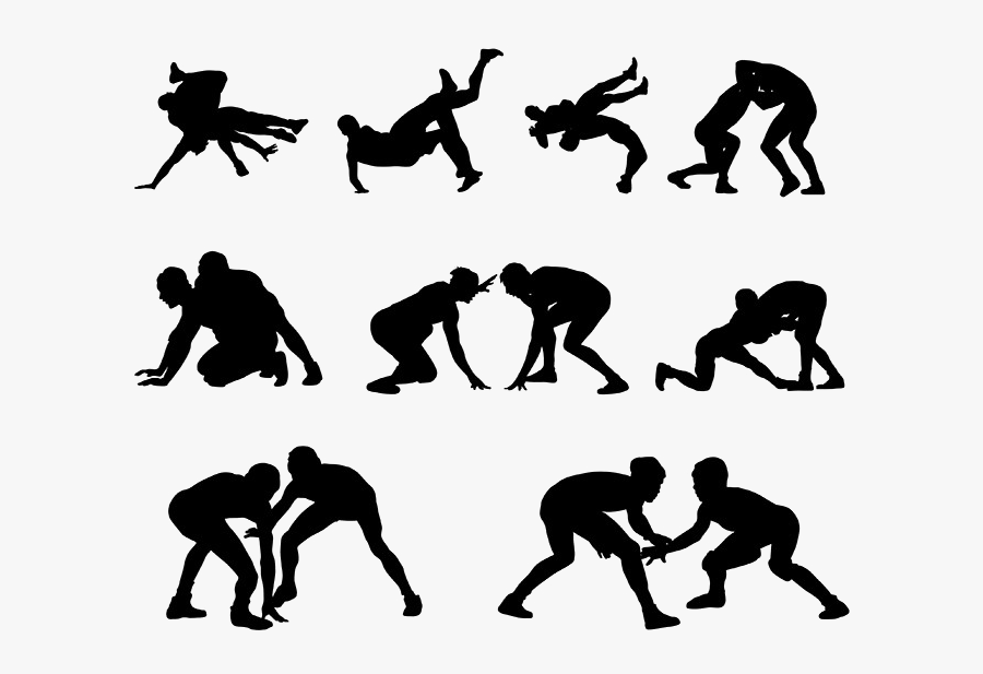 Scholastic Wrestling Clip Art Professional Wrestling - Wrestling Silhouette Vector Free, Transparent Clipart