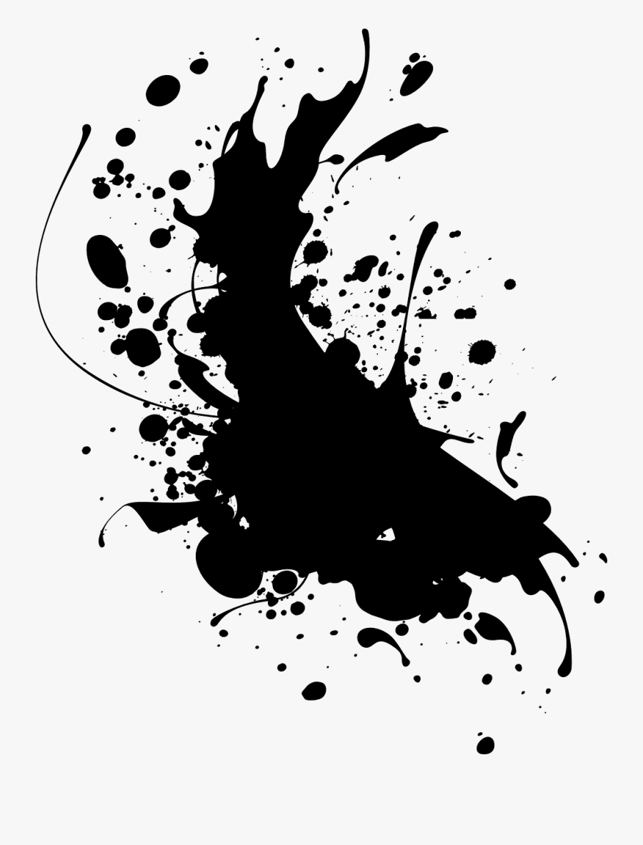 Black Ink Paint Free Picture - Splatter Png, Transparent Clipart