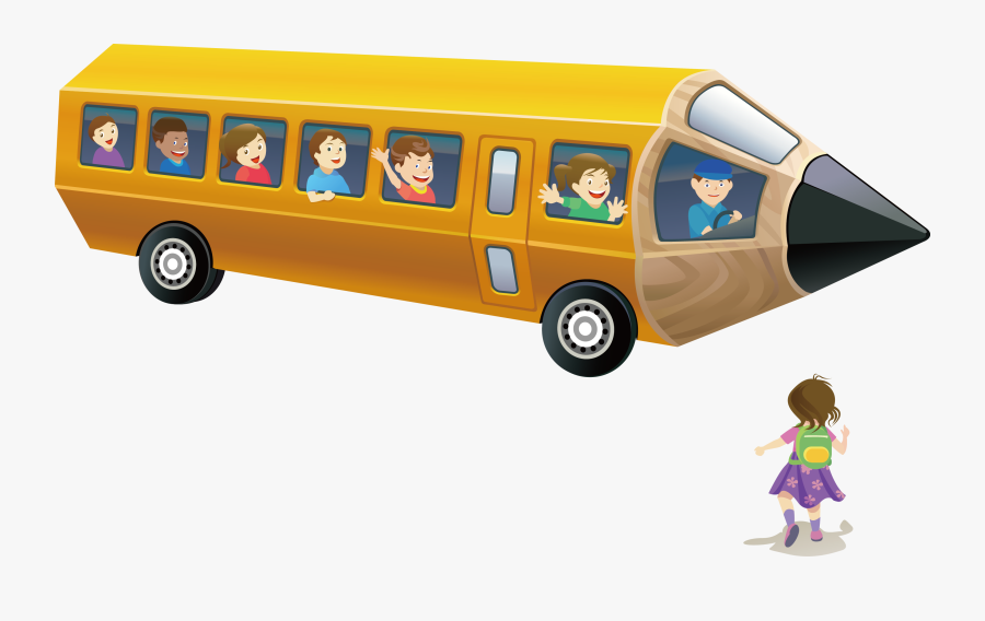 Clip Art Pencil Transprent - Cartoon Bus, Transparent Clipart