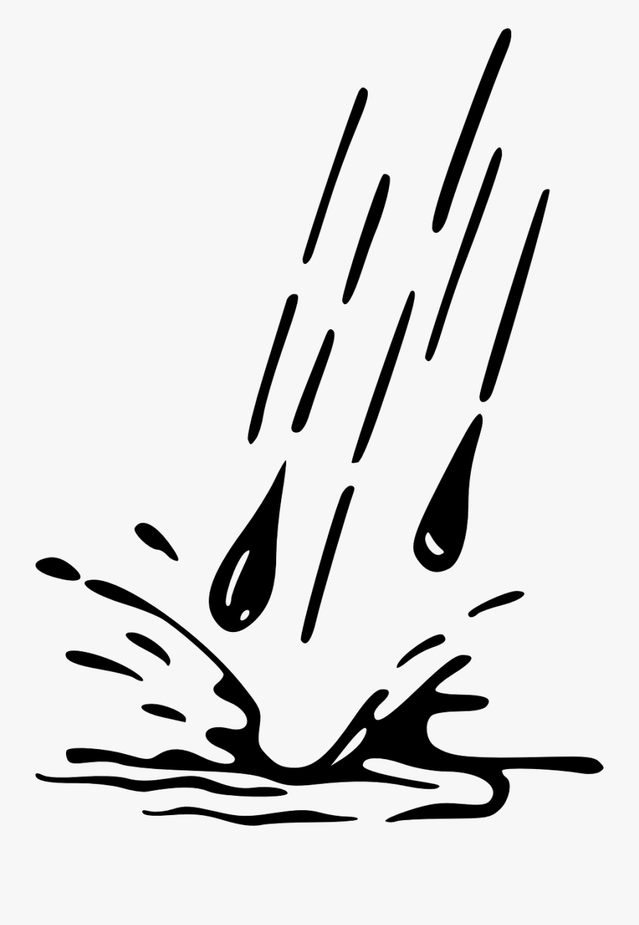 Raining Drops Water - Rain Drops Png Black And White, Transparent Clipart