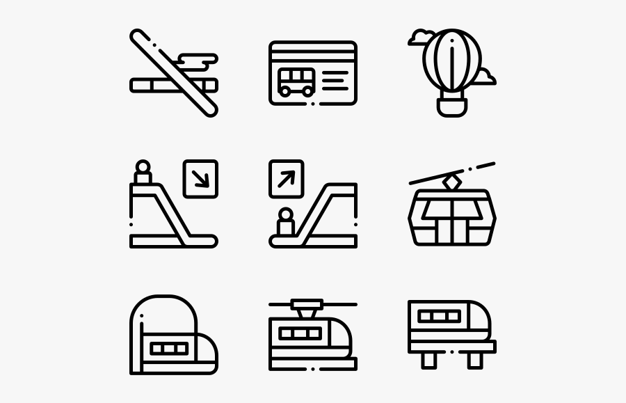 Public Transportation - White Icons Png, Transparent Clipart