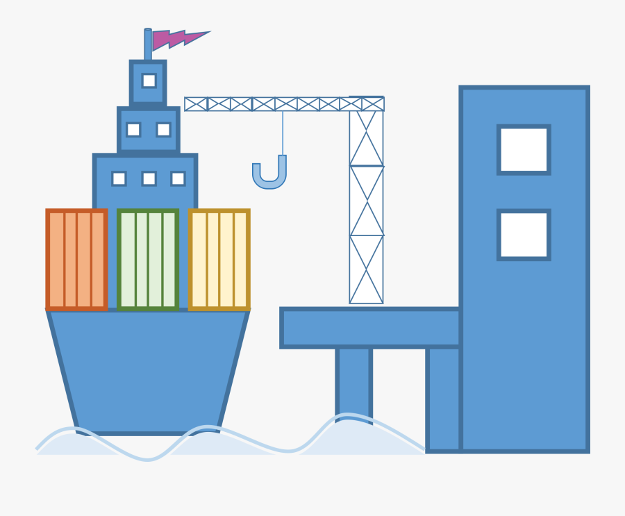 Transparent Cargo Ship Clipart - Port Clipart, Transparent Clipart
