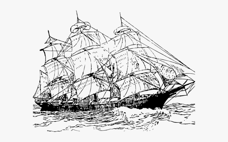 Transparent Sailing Ship Clipart - Old Sail Boat Transparent, Transparent Clipart