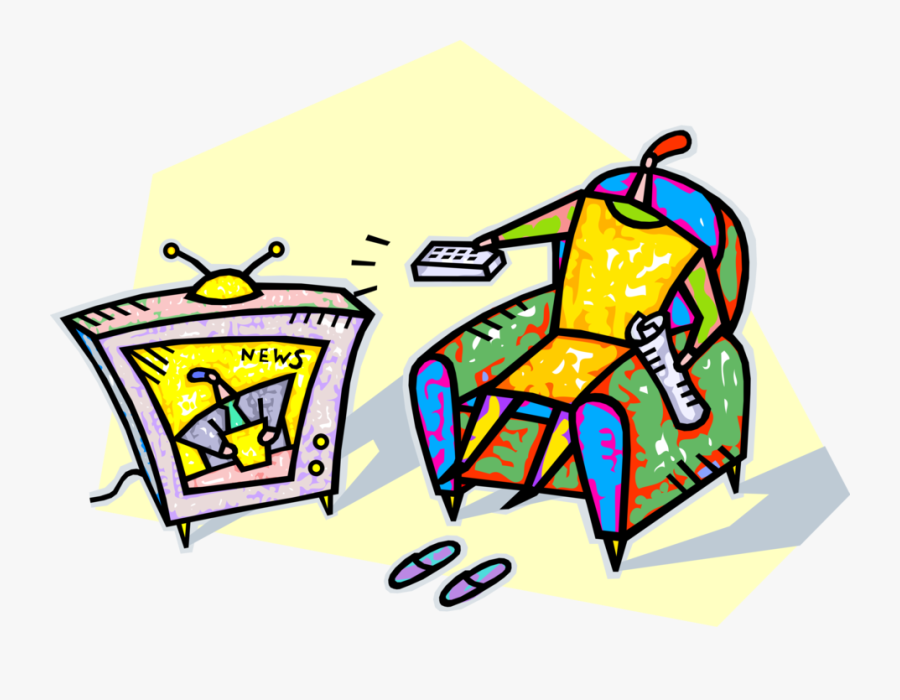 Vector Illustration Of Relaxing In Chair With Newspaper, Transparent Clipart