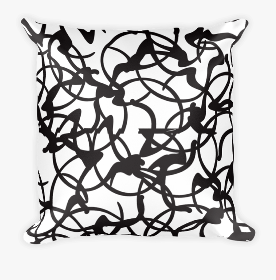 Scribble Doodle Square Pillow, Transparent Clipart