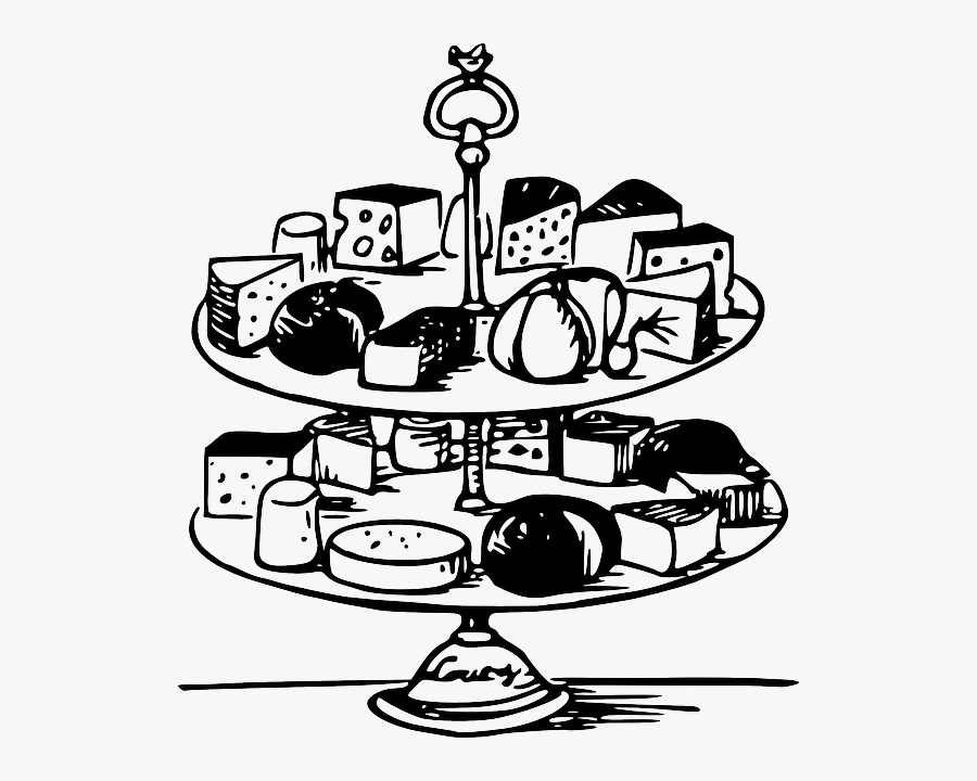 Transparent Cheese Plate Png - Cheese Tray Clipart Black And White, Transparent Clipart