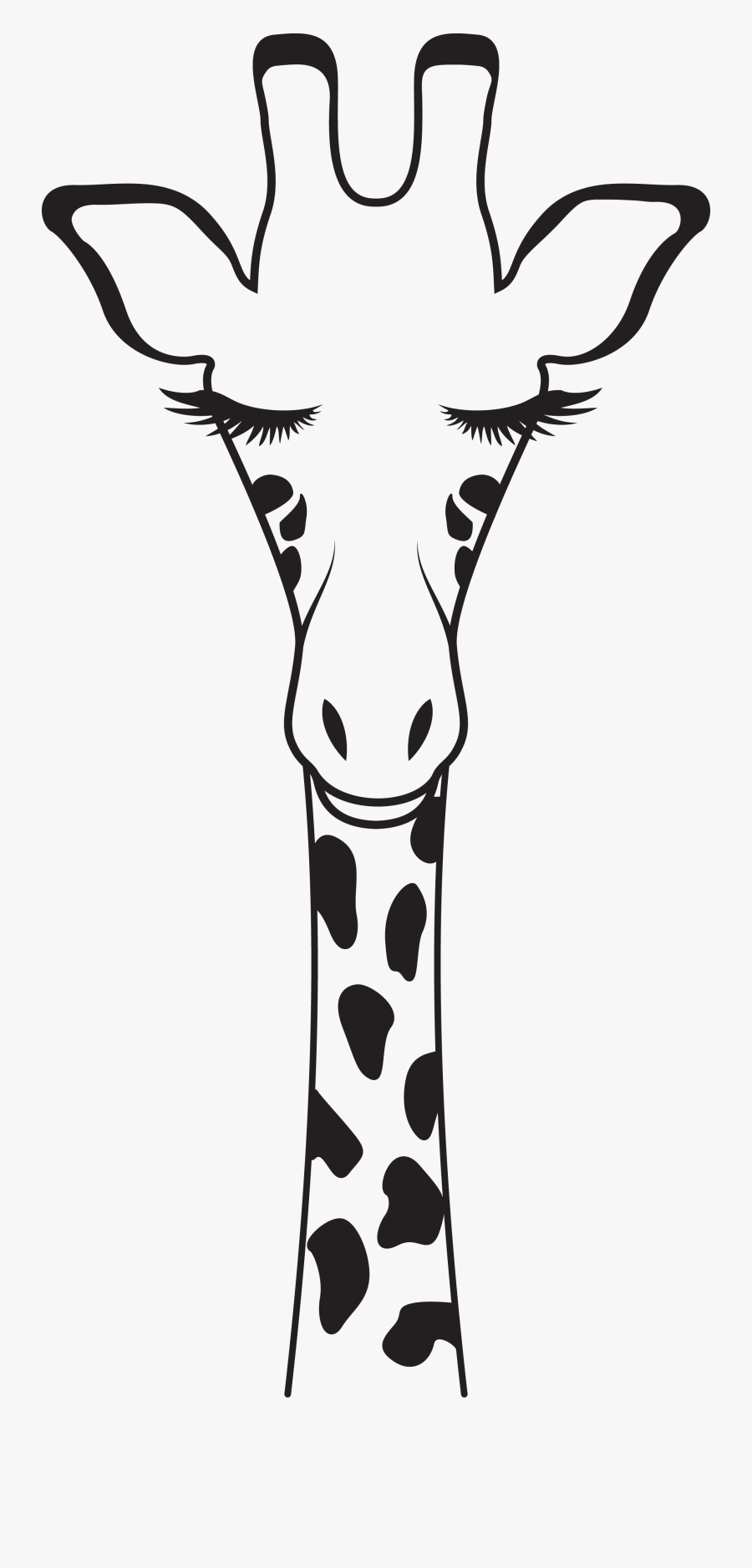 Giraffe With Glasses Black And White Clipart , Png - Black And White Giraffe Clipart, Transparent Clipart