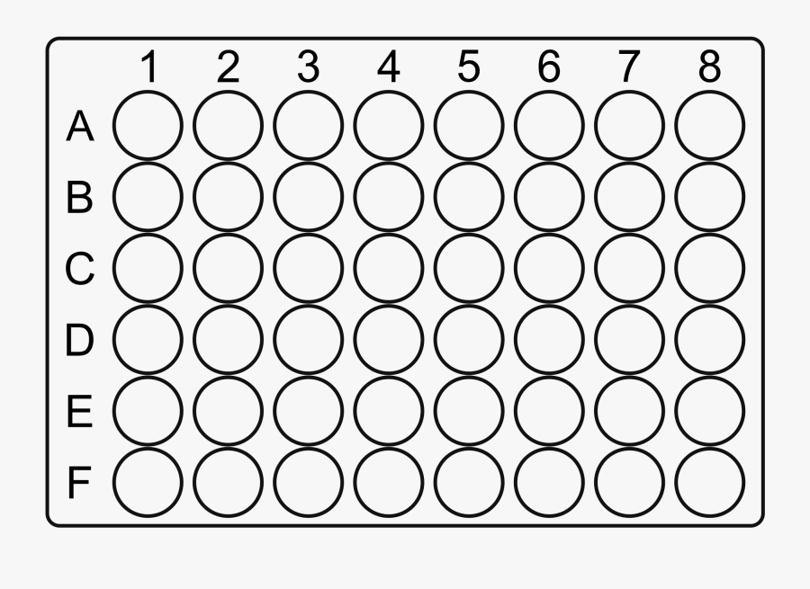 48 Well Microtiter Plate, Transparent Clipart