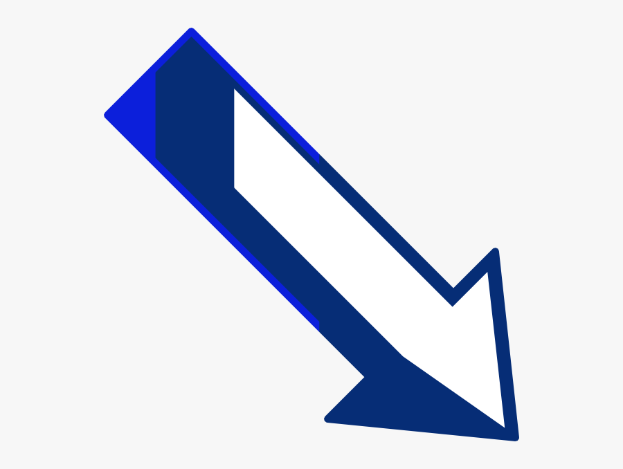 Blue Arrow Right Down Clip Art At Clker - Arrow Diagonal Down Right, Transparent Clipart