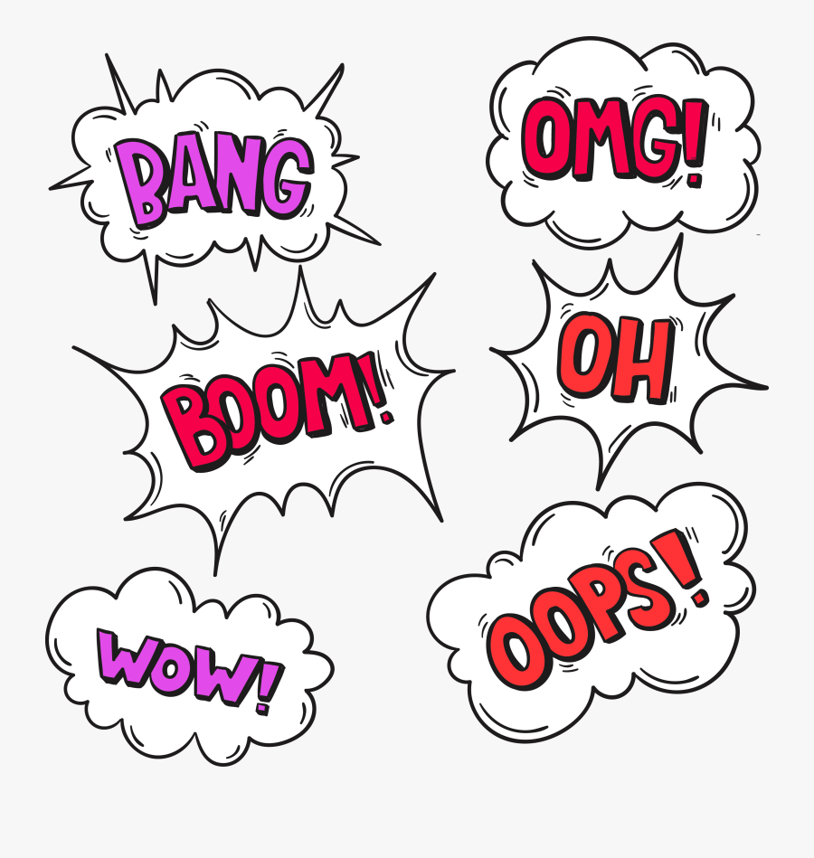 #bang #pow #omg #oops #oh #boom #wow #text #popart - Cartoon Text Oh, Transparent Clipart