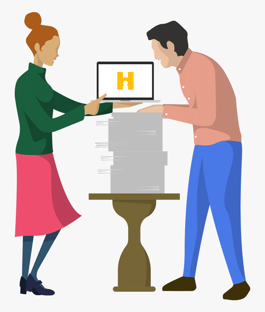 Expert Giving A Demo Of Happo"s Applicant Tracking - Cartoon, Transparent Clipart