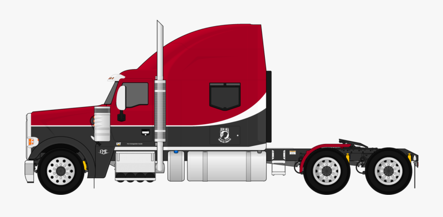 Semi Truck Drawings - Drawing Of Truck And Trailer, Transparent Clipart