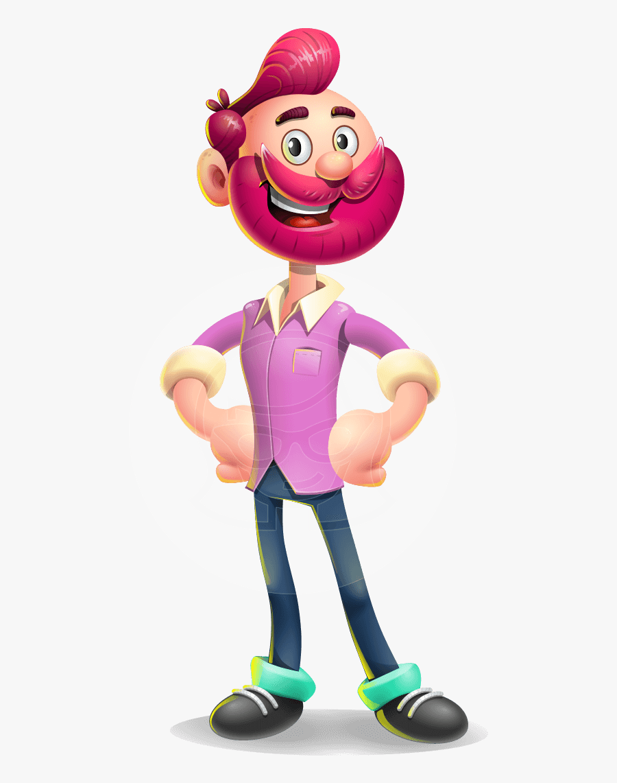 Hipster With Beard Cartoon Vector 3d Character Aka - Cartoon 3d Png, Transparent Clipart