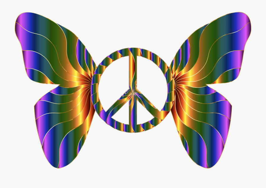 Butterfly Peace Sign, Transparent Clipart