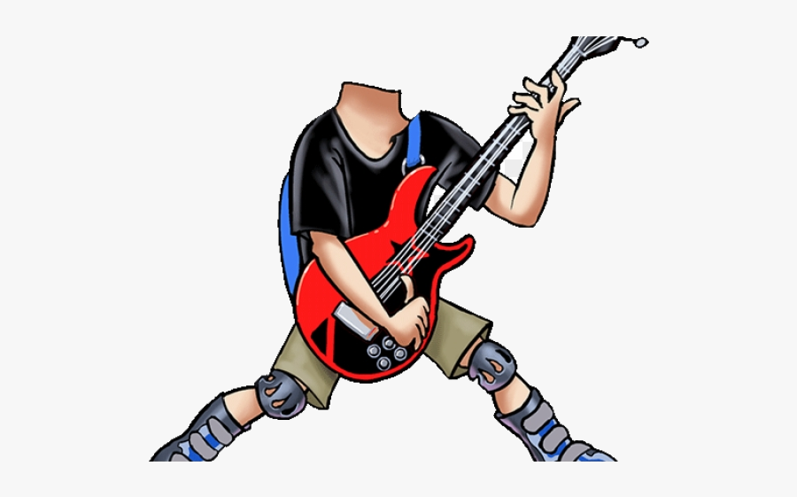 Guitar Bass Clipart Caricature Cartoon Transparent - Illustration, Transparent Clipart