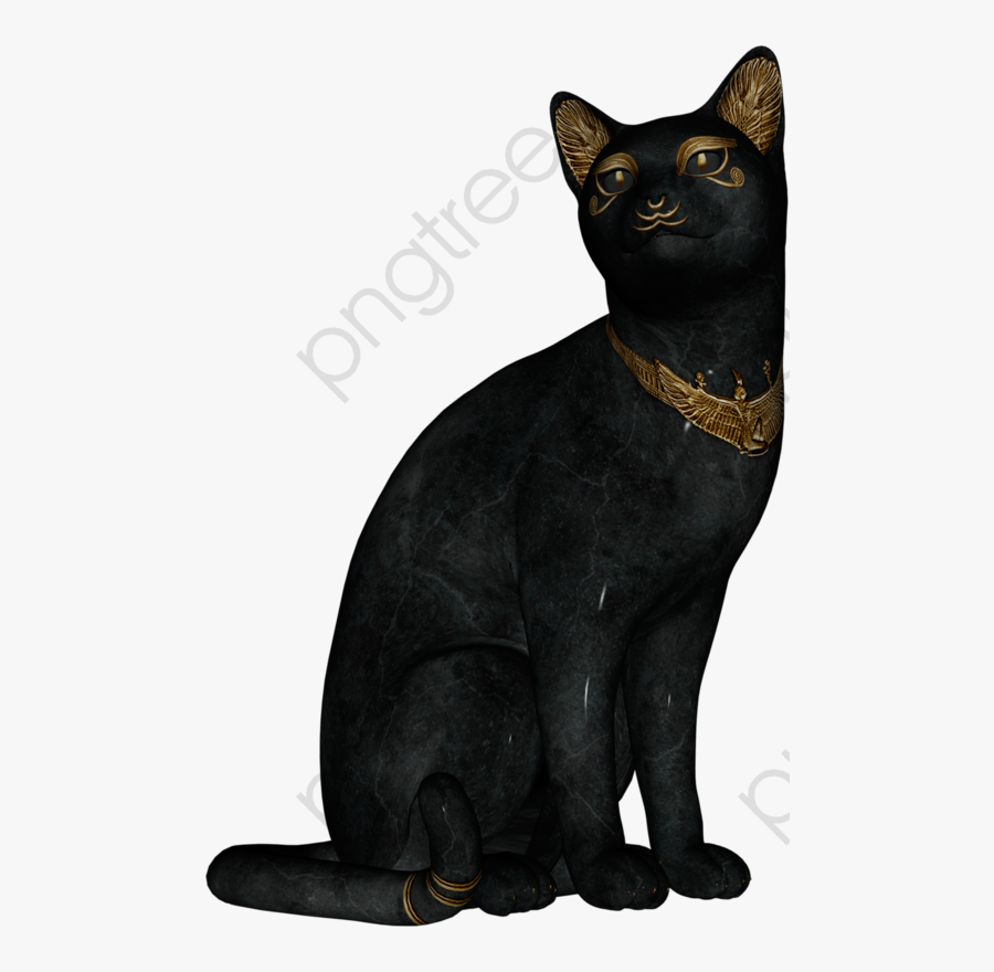 Ancient Egyptian Cat Statue - Ancient Egyptian Black Cat, Transparent Clipart