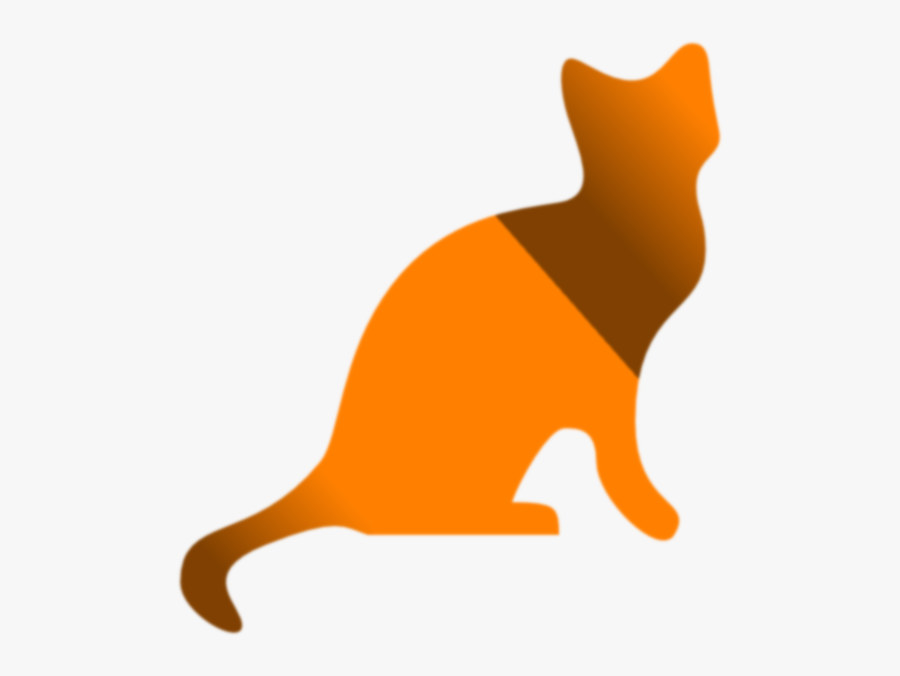 Gradient Yellow And Brown Cat Svg Clip Arts - Cat Silhouette, Transparent Clipart